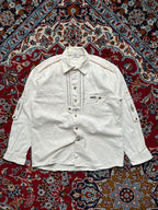 Spieth & Wensky Cream Embroidered Trachten Bavarian Traditional Button Down Shirt - M
