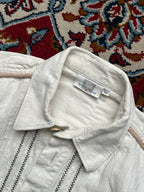 Spieth & Wensky Cream Embroidered Trachten Bavarian Traditional Button Down Shirt - M
