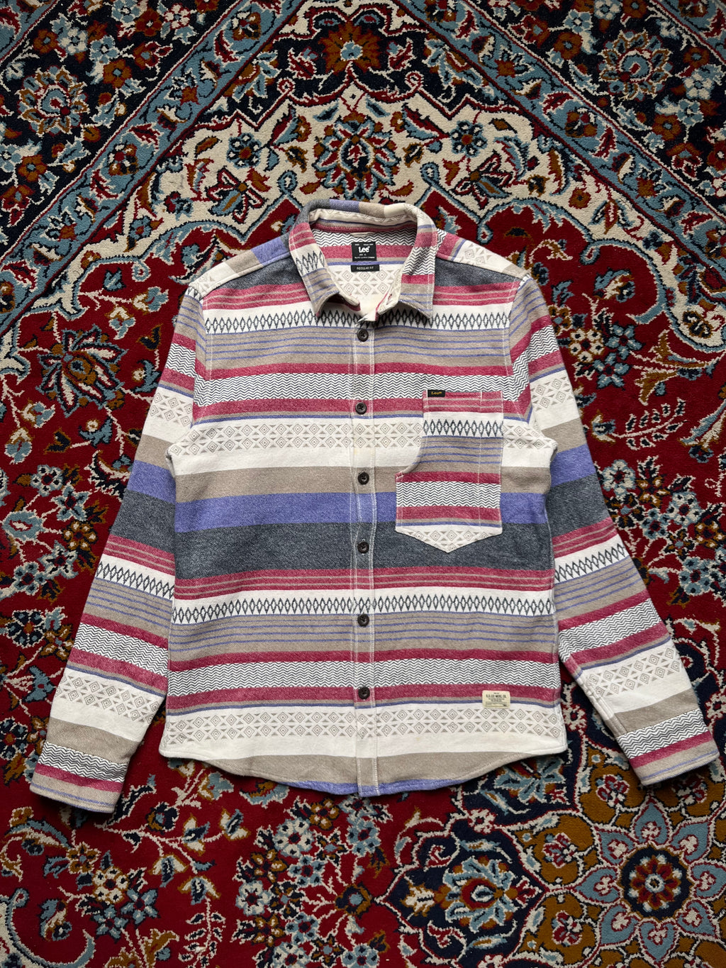 LEE Regular Fit Multicolor Southwestern Striped Shacket - M