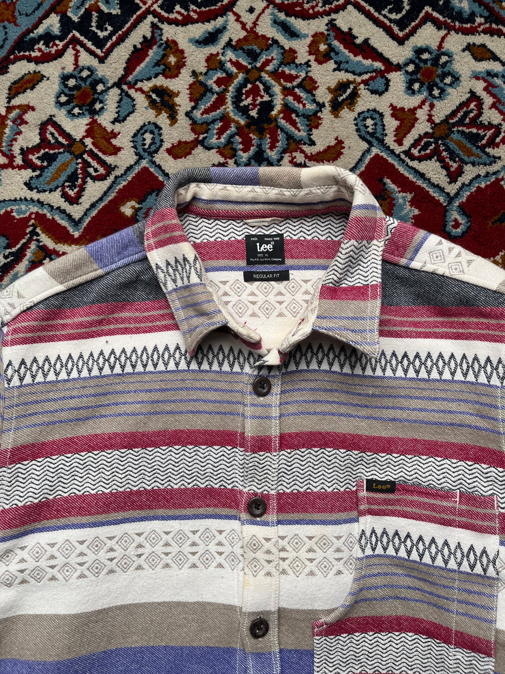 LEE Regular Fit Multicolor Southwestern Striped Shacket - M
