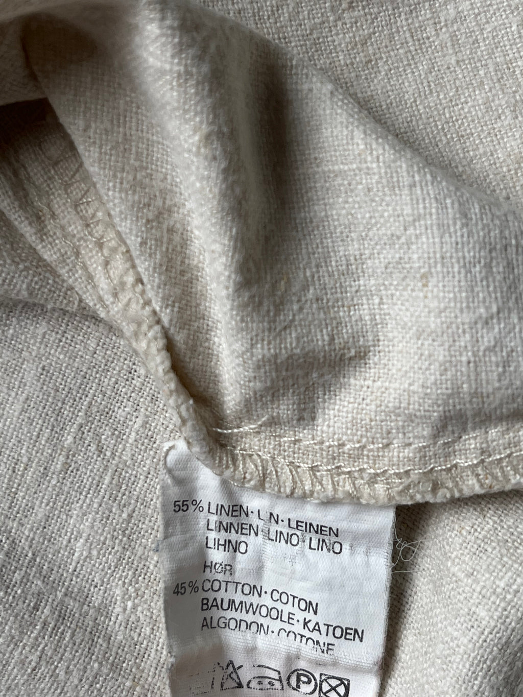 Grubig Trachten Cream Embroidered Bavarian Alpine Linen Shirt - M