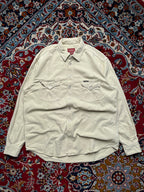 Carrera Cream Heavy Cotton Twill Western Snap Shirt - XL