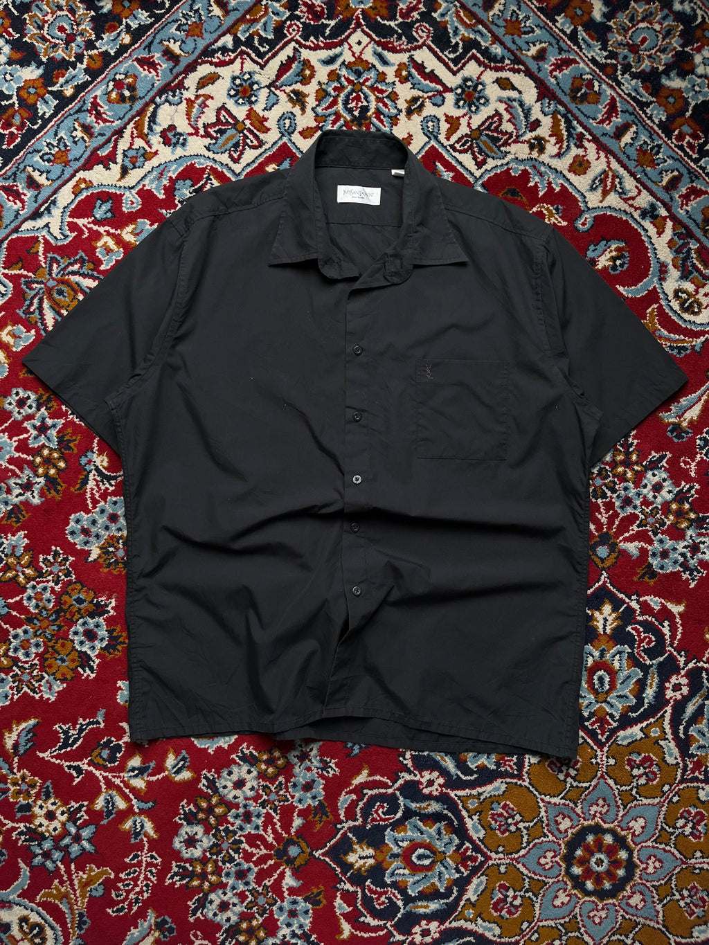 YSL Yves Saint Laurent Pour Homme Black Button Down Shirt - XL