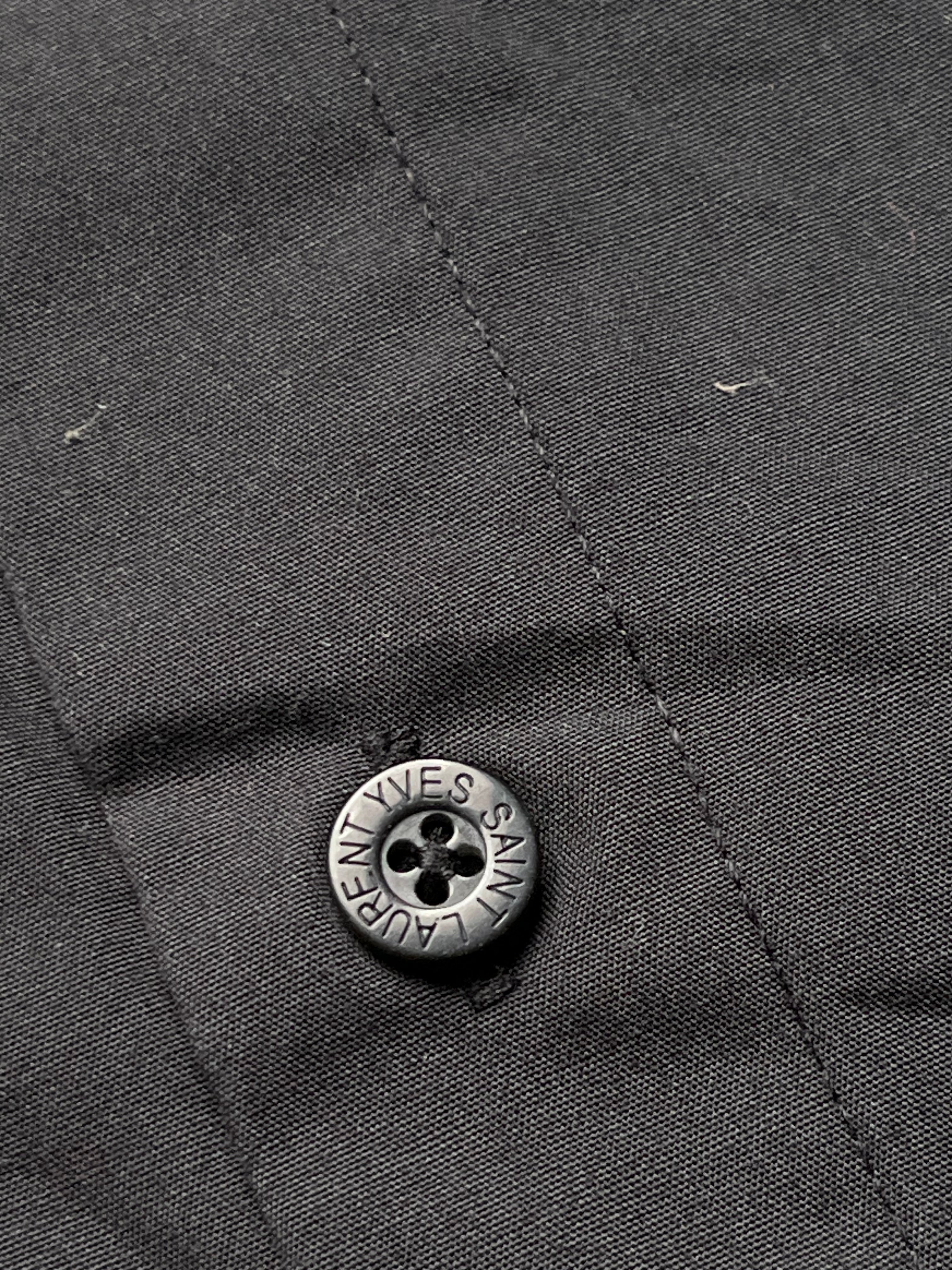 YSL Yves Saint Laurent Pour Homme Black Button Down Shirt - XL