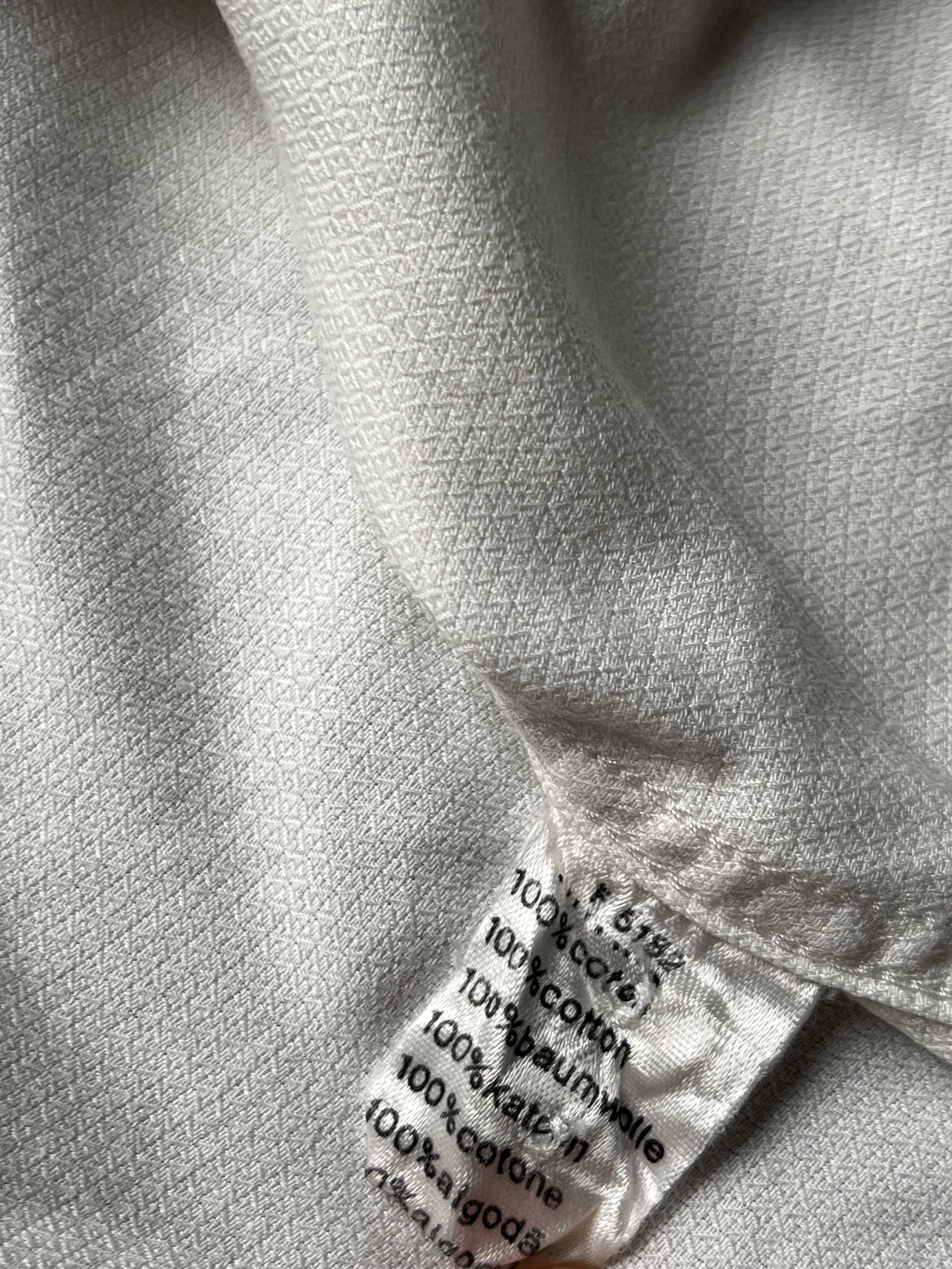 Lacoste White Crocodile Logo Button Down Shirt - XL