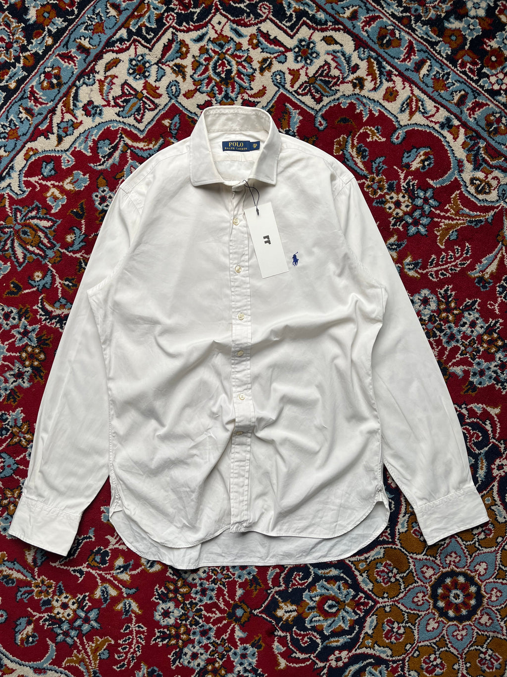 Polo Ralph Lauren Blue Pony White Button Down Shirt - M