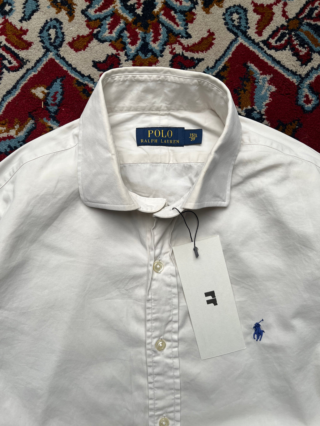 Polo Ralph Lauren Blue Pony White Button Down Shirt - M