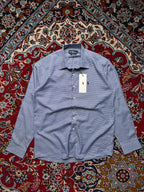 Polo Ralph Lauren Blue White Micro Check Custom Fit Button Down Shirt - L