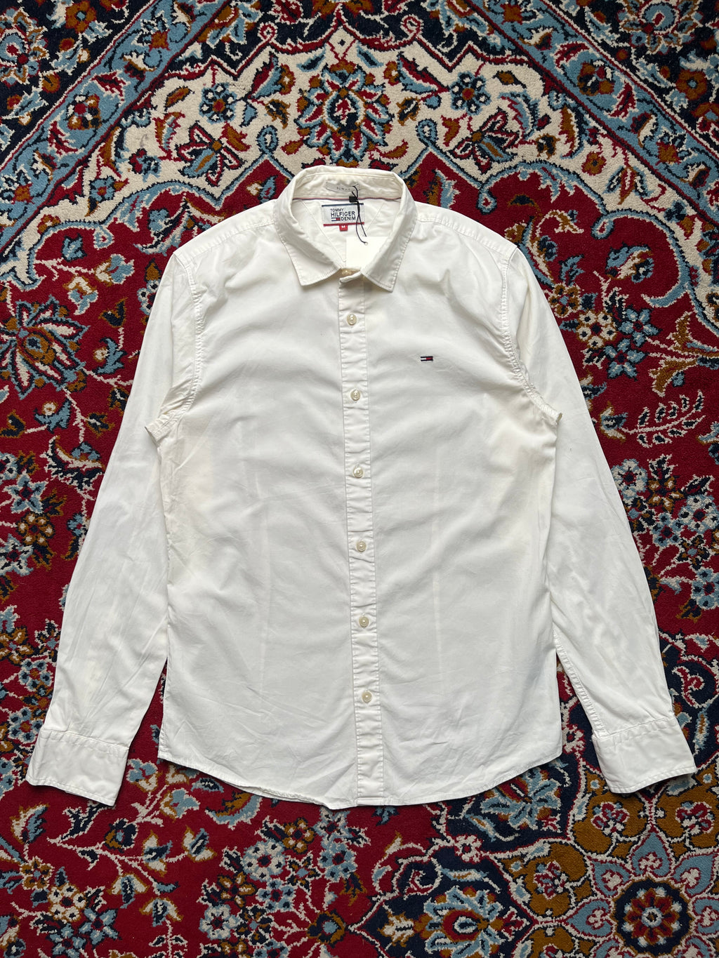 Tommy Hilfiger Denim White Slim Fit Button Down Shirt - M