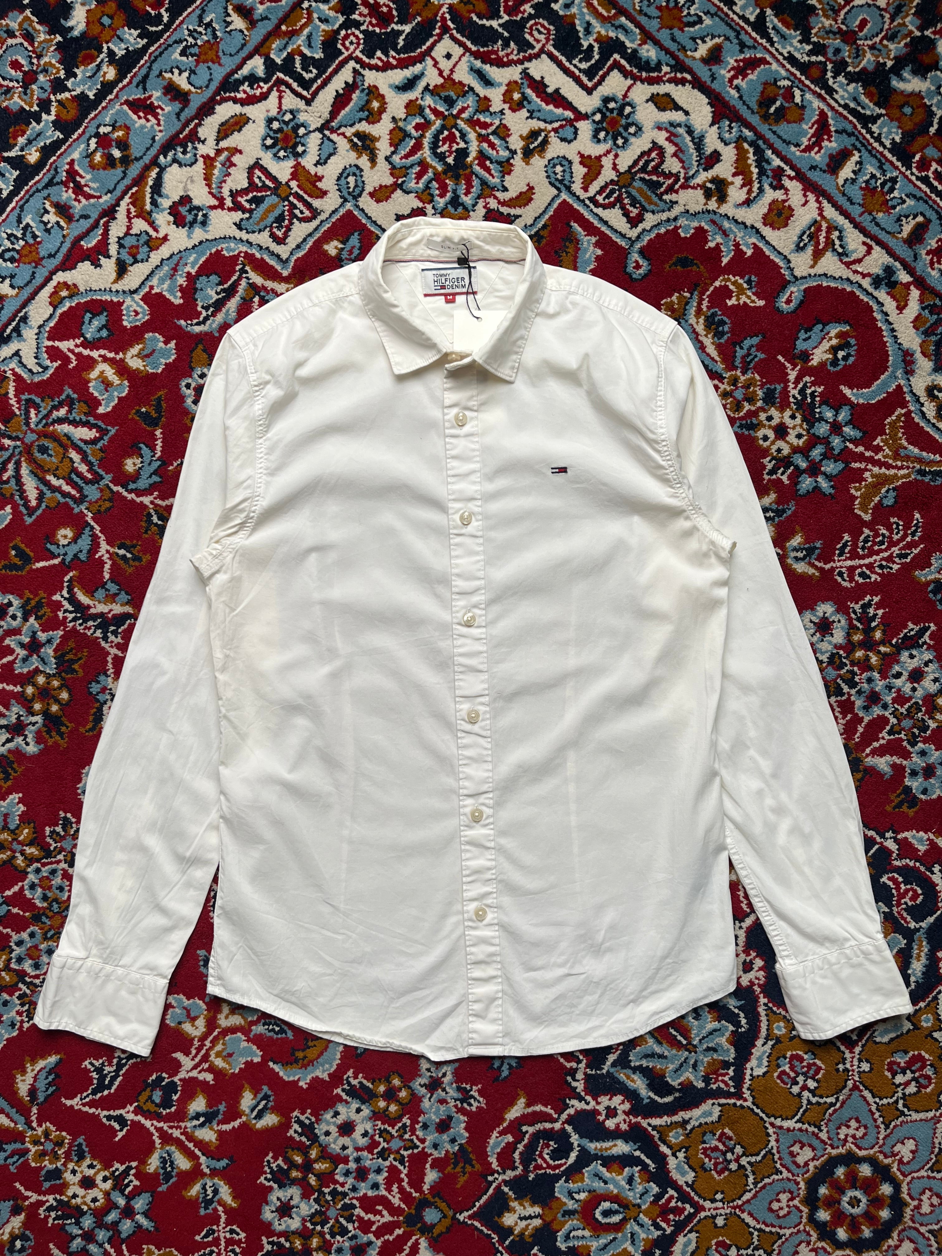 Tommy Hilfiger Denim White Slim Fit Button Down Shirt - M