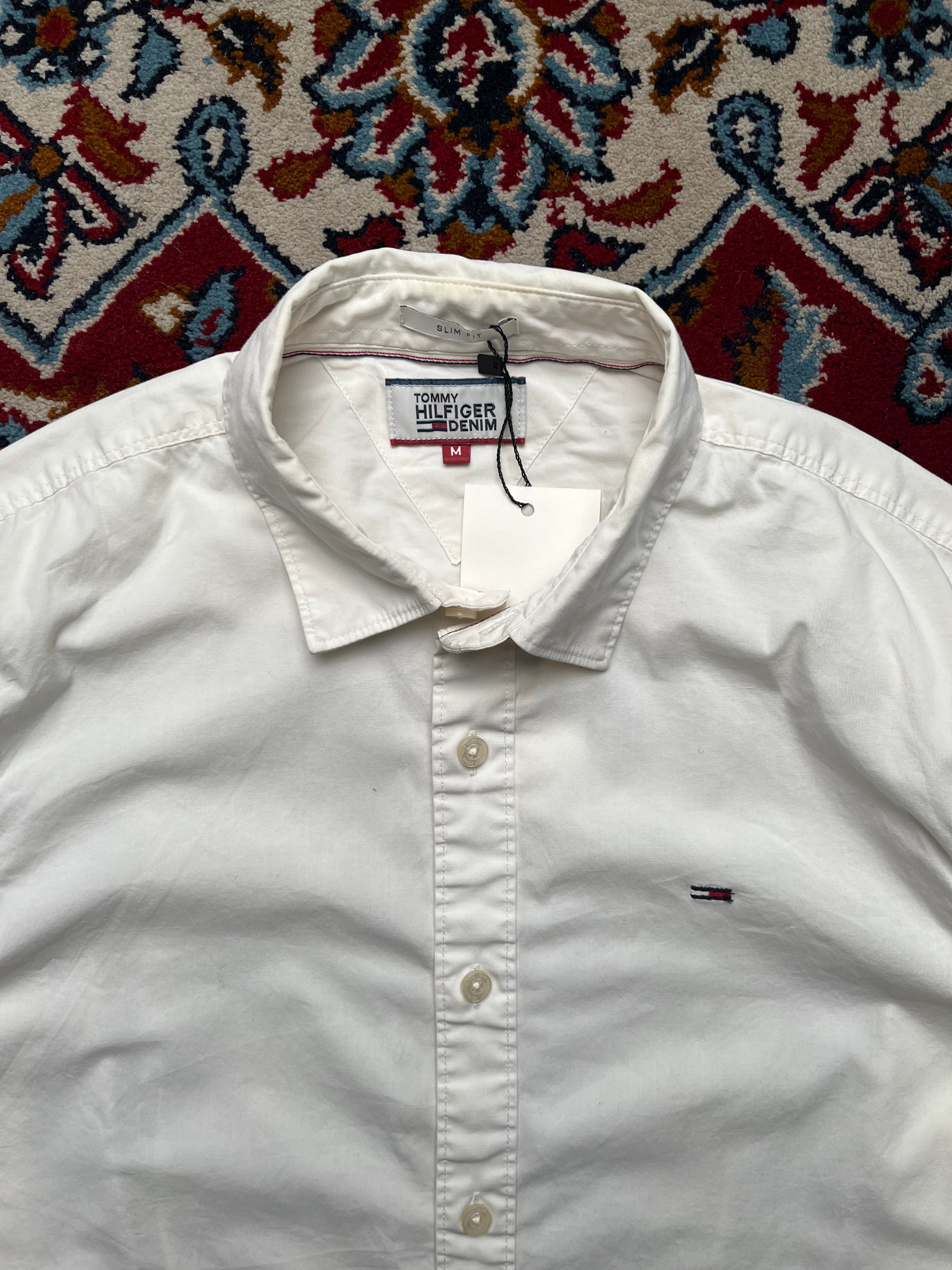 Tommy Hilfiger Denim White Slim Fit Button Down Shirt - M