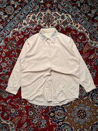 Vintage Light Pink Beige Silver Embroidered Collar Button Down Shirt - M