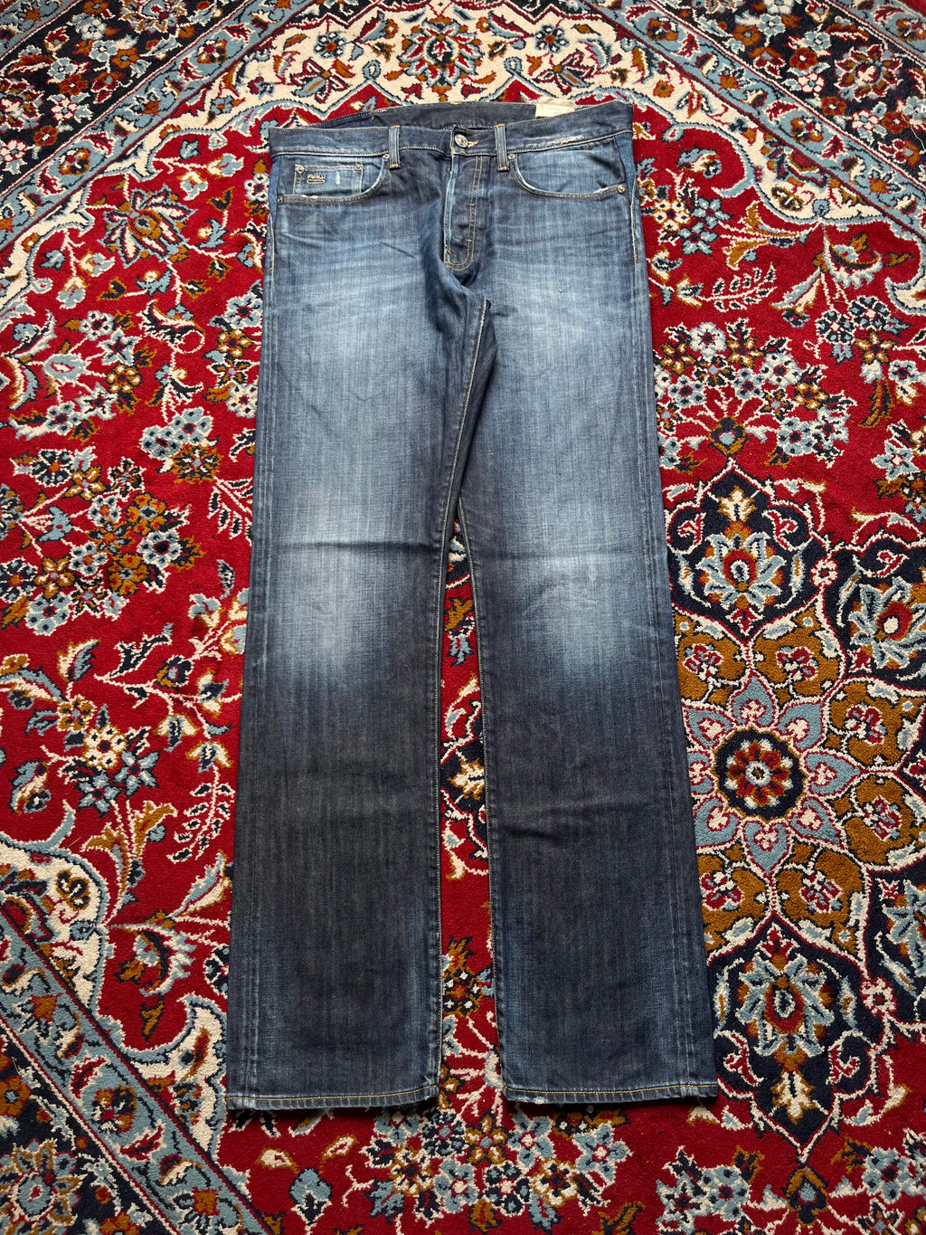 G-Star Raw 3301 Straight Fit Indigo Blue Washed Jeans - 36