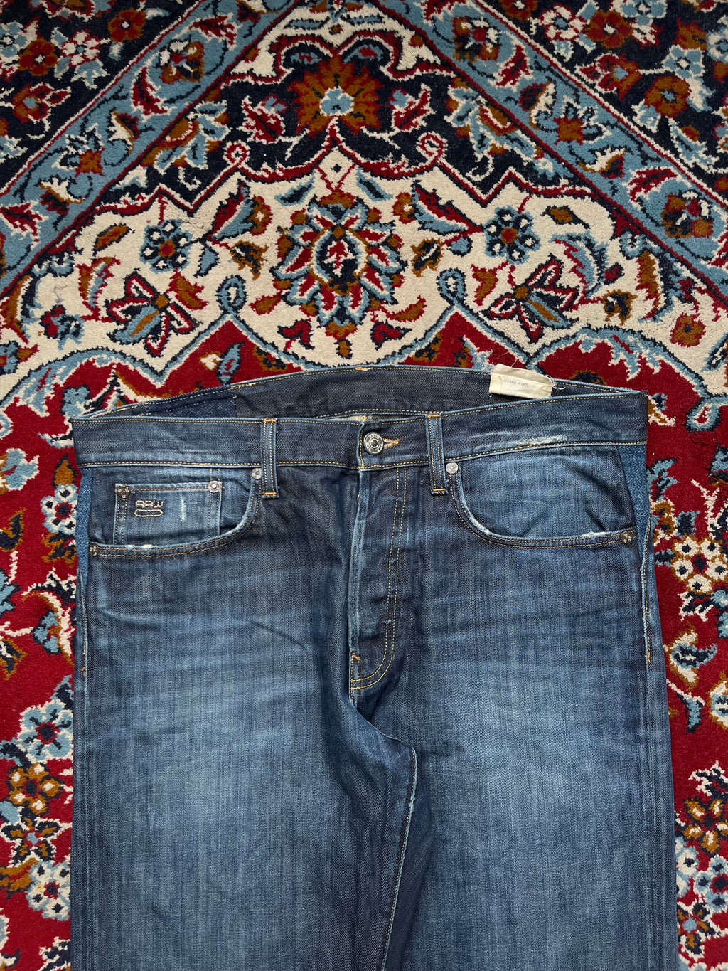 G-Star Raw 3301 Straight Fit Indigo Blue Washed Jeans - 36