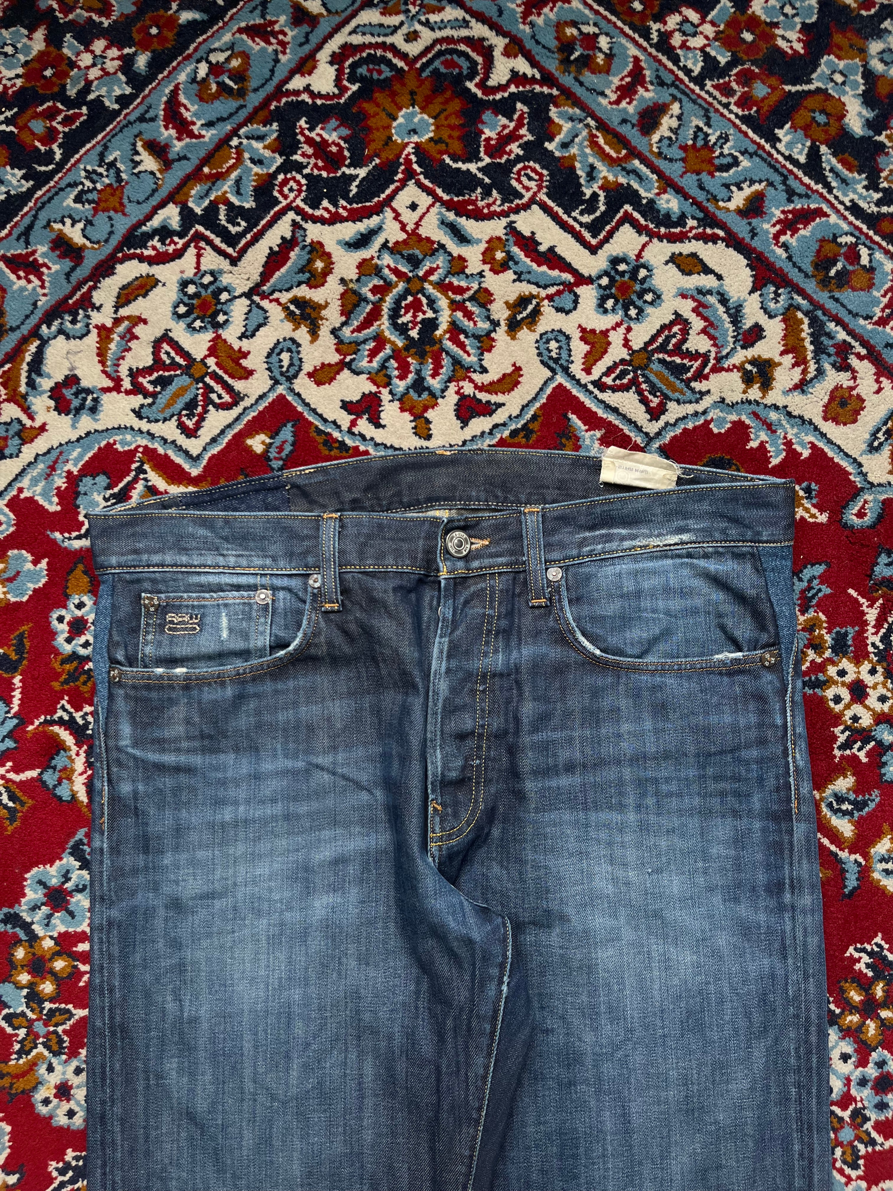 G-Star Raw 3301 Straight Fit Indigo Blue Washed Jeans - 36