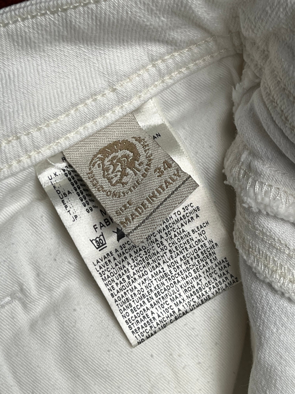Diesel Trouleg White Bootcut Jeans - 34