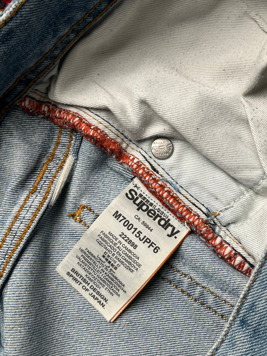 Superdry Vintage Officer Straight Fit Light Washed Jeans - 36