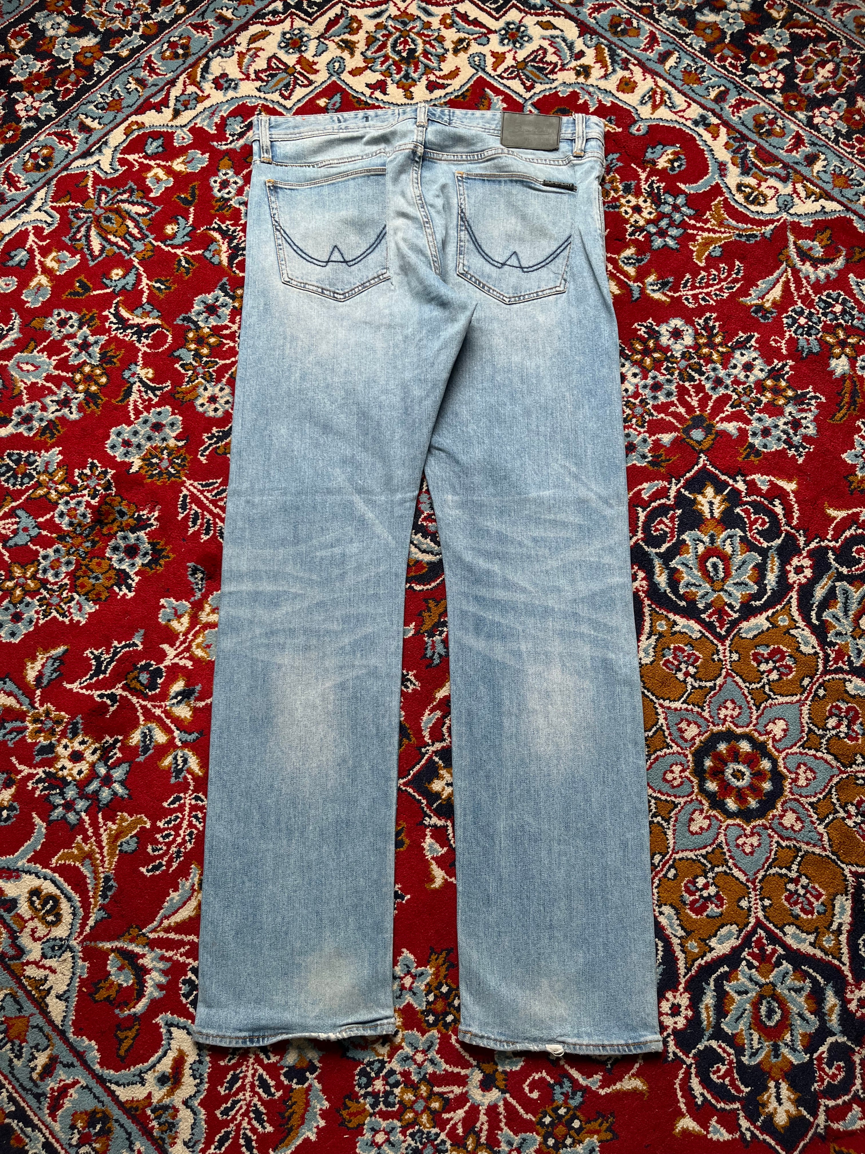 Superdry Vintage Officer Straight Fit Light Washed Jeans - 36