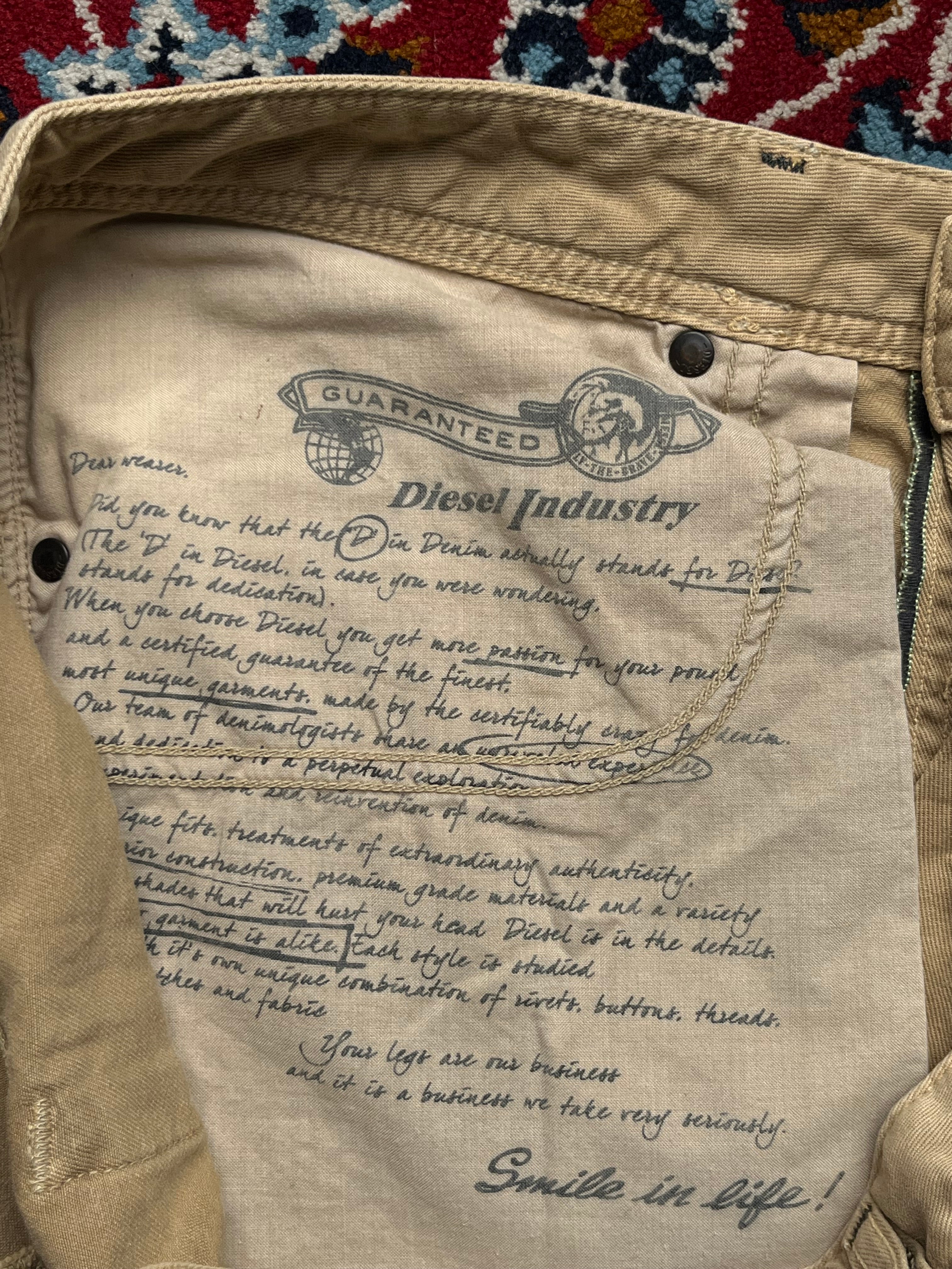DIESEL Waykee Beige Tan Straight Fit JEANS - 32