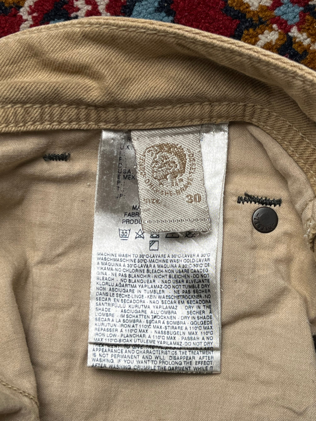 DIESEL Waykee Beige Tan Straight Fit JEANS - 32