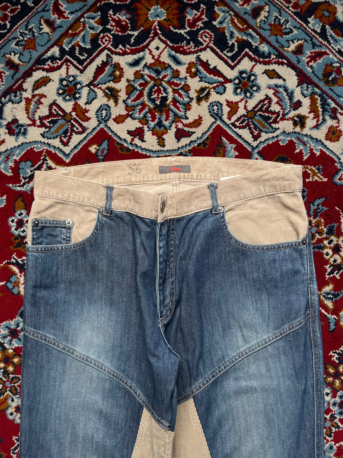 S.OLIVER Vintage Patchwork Corduroy Bootcut JEANS - 34