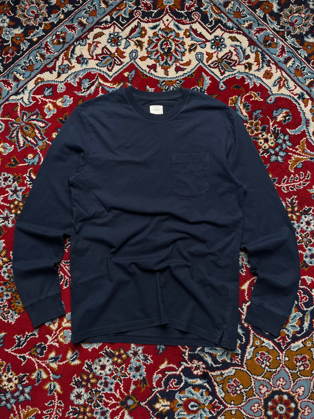 M&S Marks & Spencer Navy Blue Long Sleeve Shirt - M