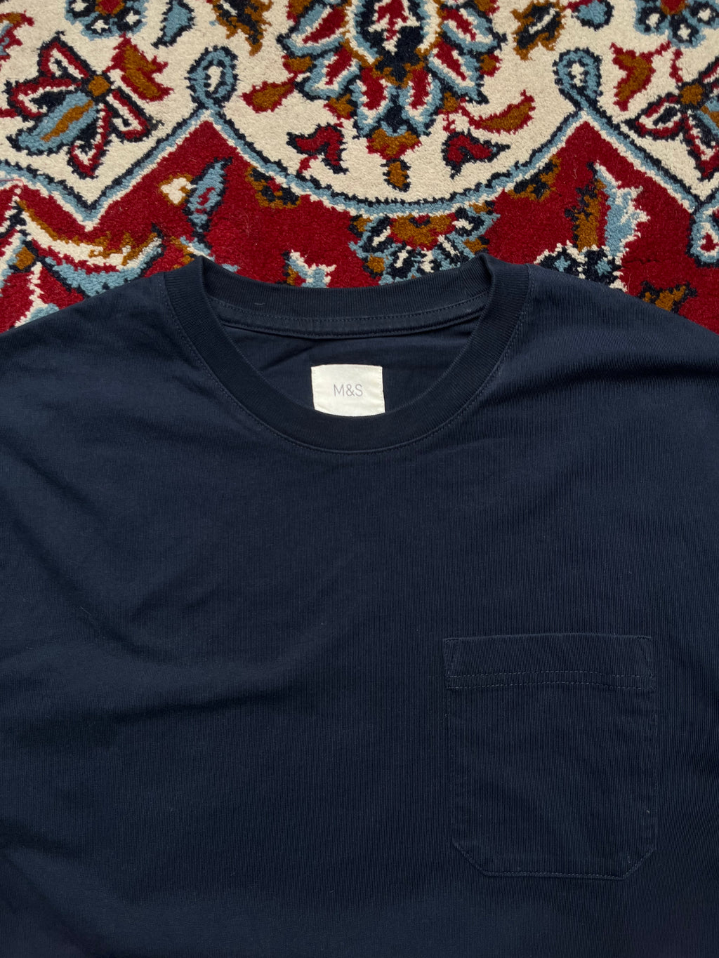 M&S Marks & Spencer Navy Blue Long Sleeve Shirt - M