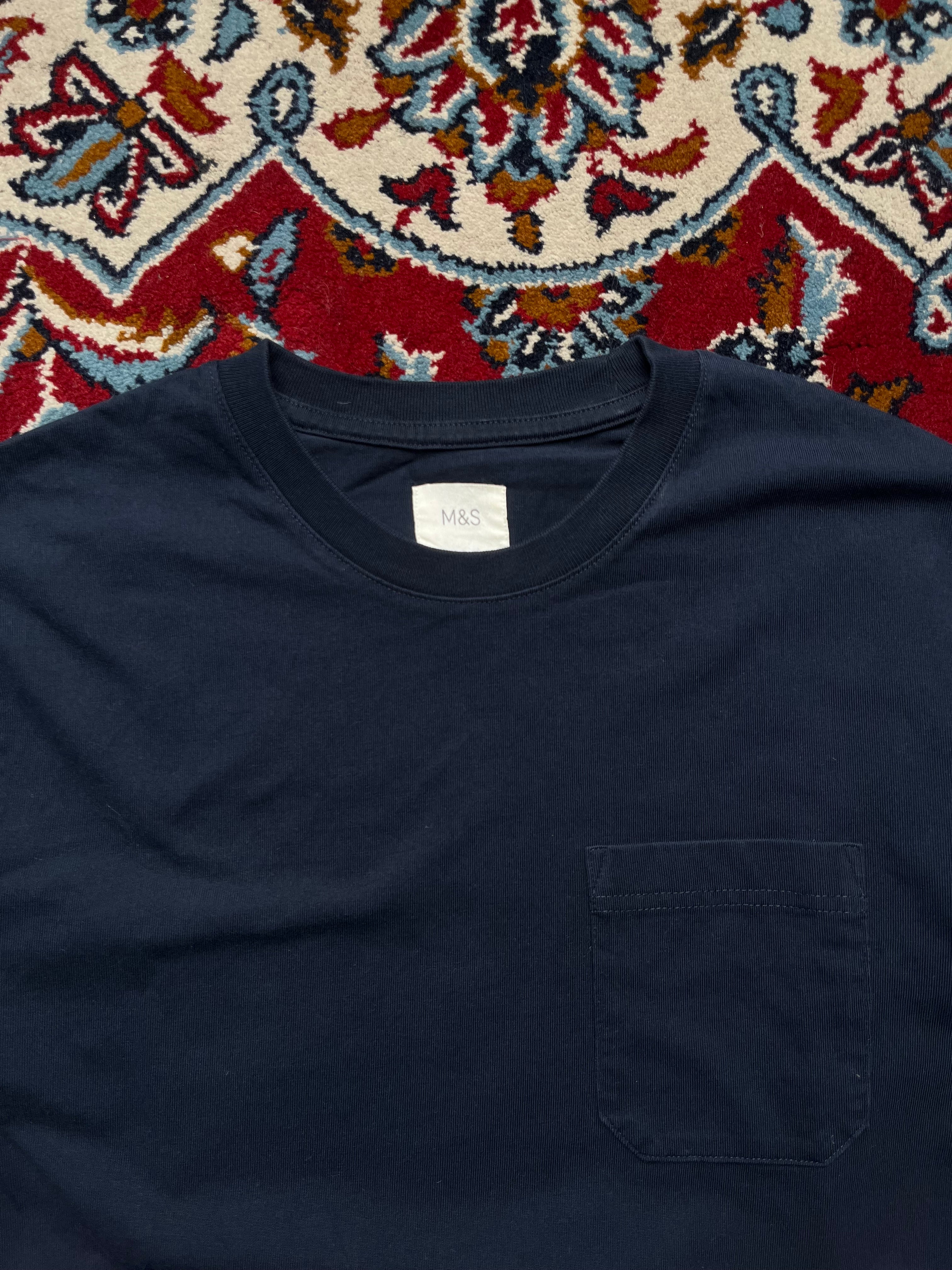 M&S Marks & Spencer Navy Blue Long Sleeve Shirt - M