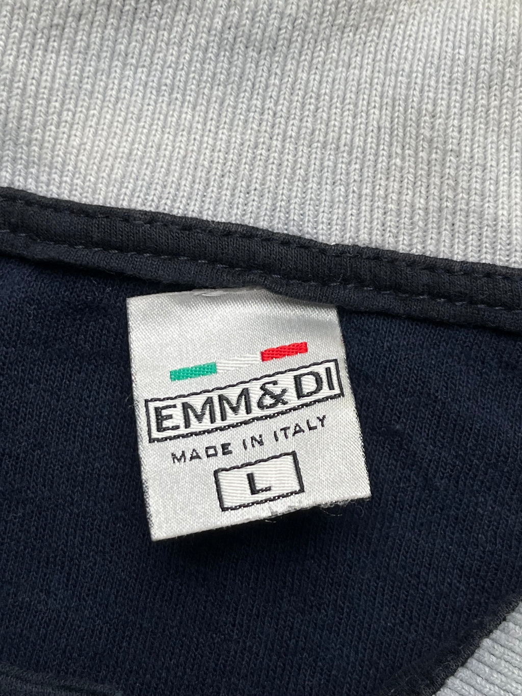 EMM&DI Navy Blue Textured Roma Polo TEE - M
