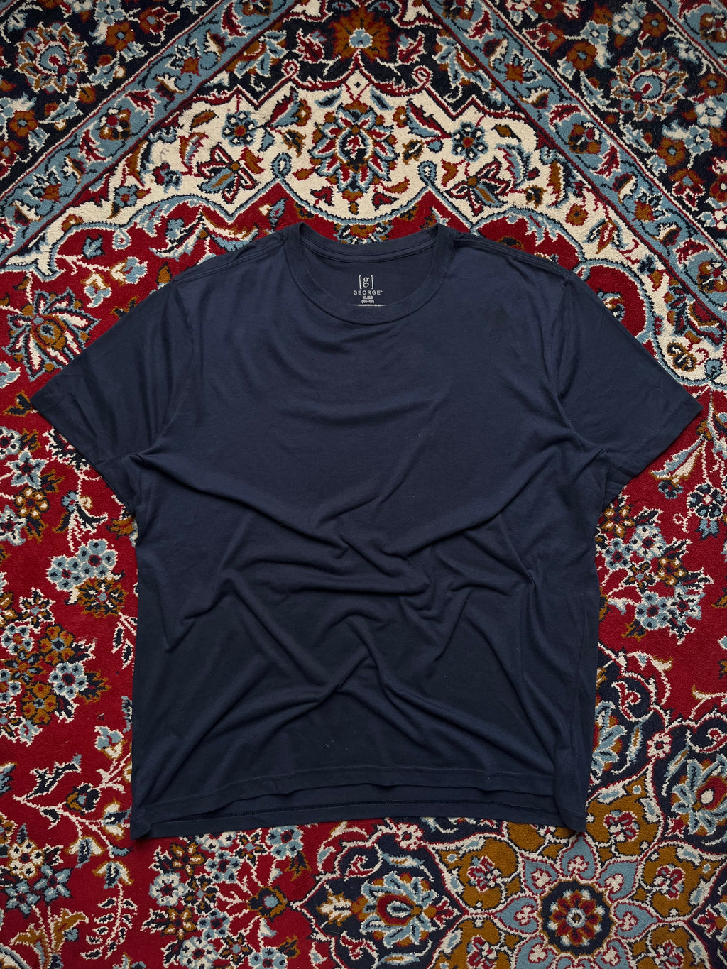 GEORGE Navy Crew Neck TEE - XL