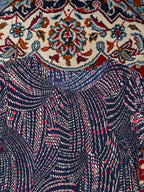 Vintage Japanese Geometric Optical Print Pleated Dress - M