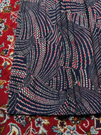 Vintage Japanese Geometric Optical Print Pleated Dress - M