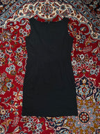 Vintage DIVONNE Black Embroidered Floral Sheath Sleeveless Dress - M