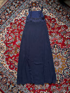 Vintage Rhapsody Navy Blue Beaded Lace Dress - S