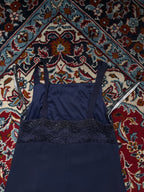 Vintage Rhapsody Navy Blue Beaded Lace Dress - S