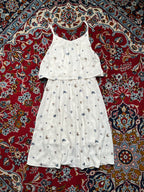 CHIP CLIP Floral Embroidered Tiered Cami White Dress - S