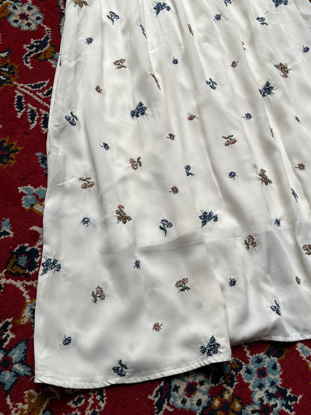 CHIP CLIP Floral Embroidered Tiered Cami White Dress - S