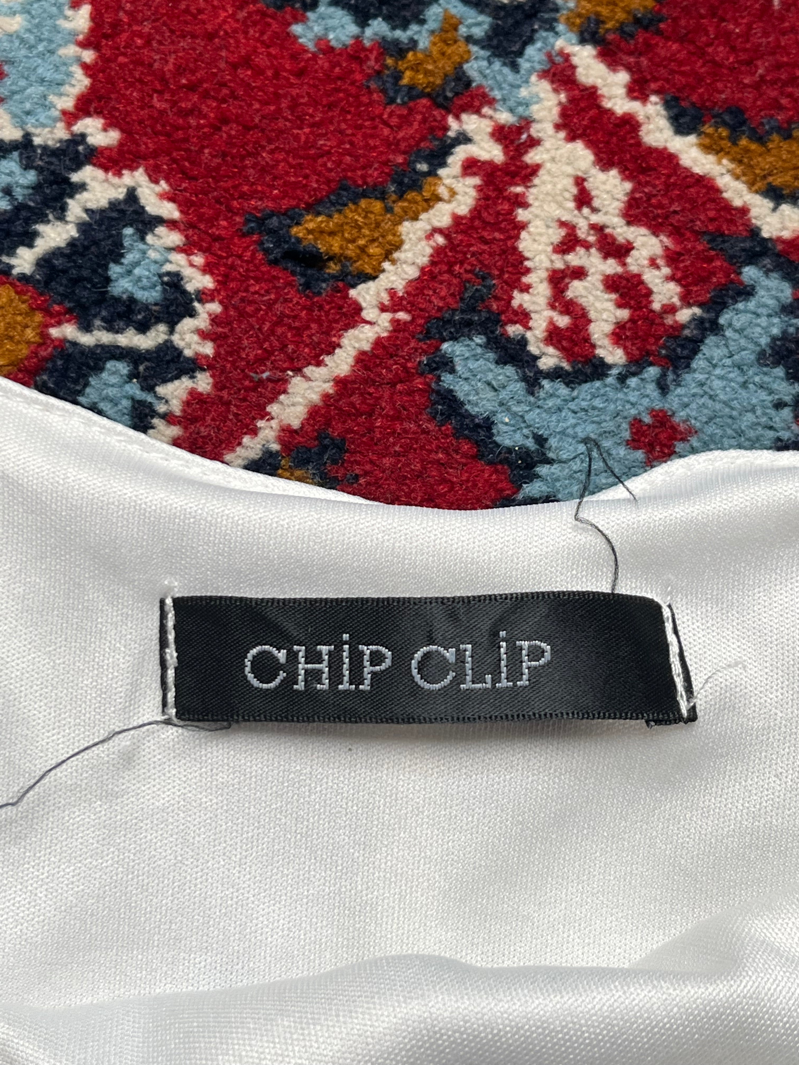CHIP CLIP Floral Embroidered Tiered Cami White Dress - S