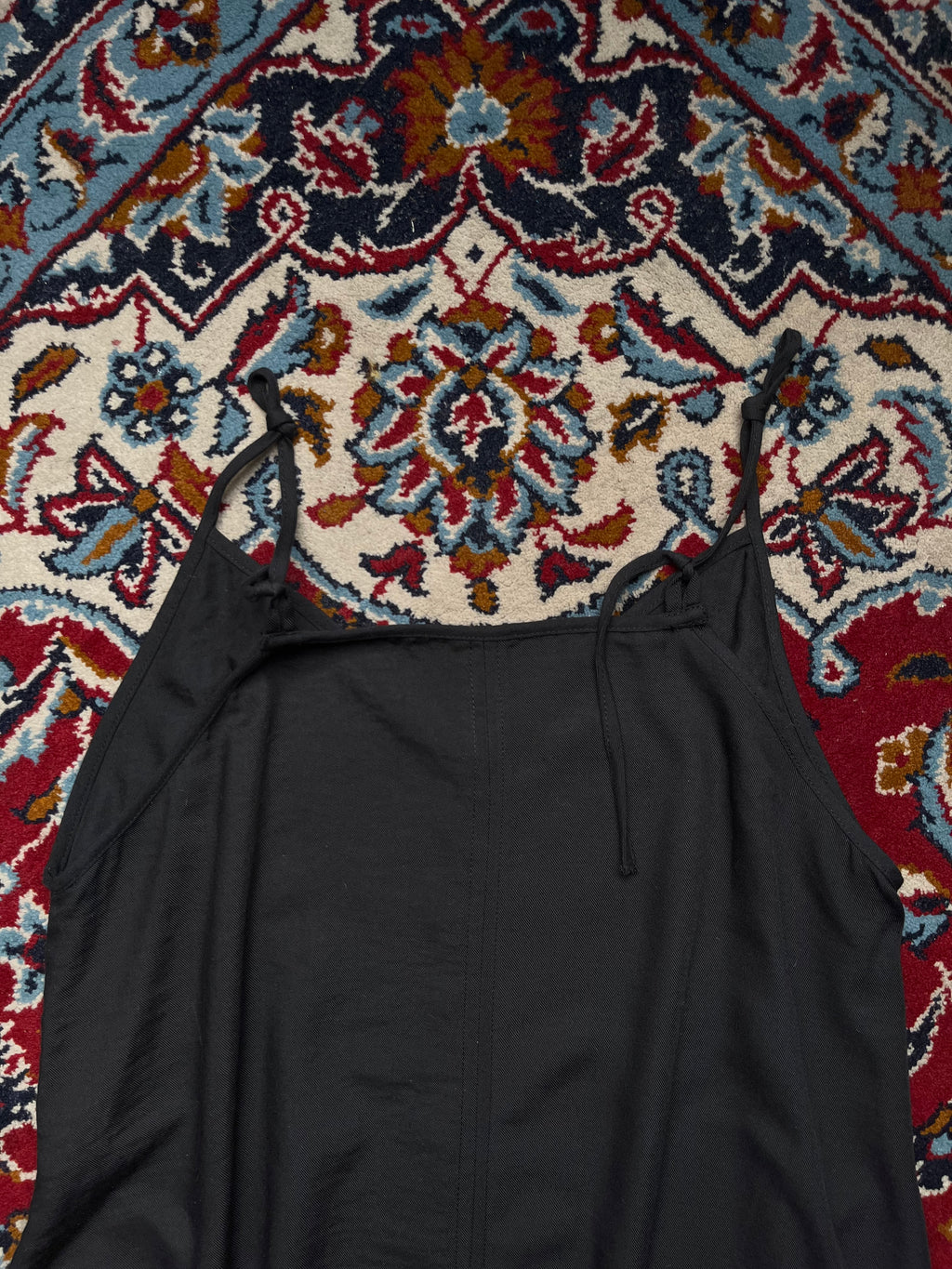 Solid Black Strap Cami Dress - M