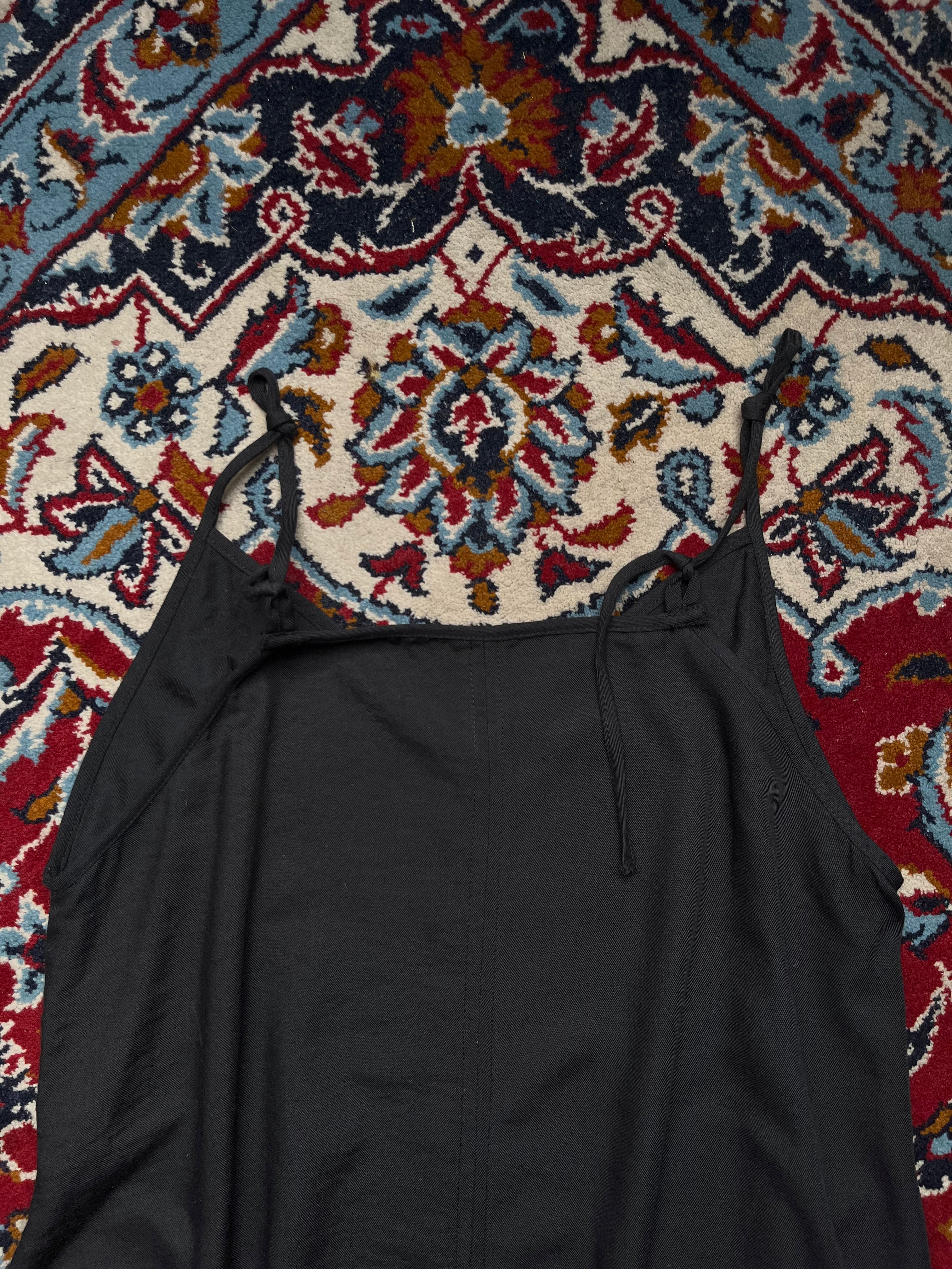 Solid Black Strap Cami Dress - M