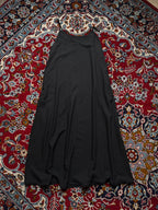 Solid Black Strap Cami Dress - M