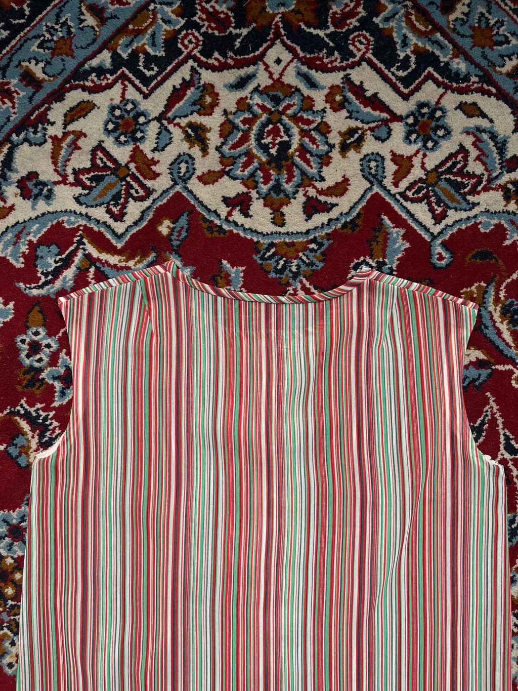 Vintage Vertical Striped Sleeveless Dress - M