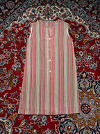 Vintage Vertical Striped Sleeveless Dress - M