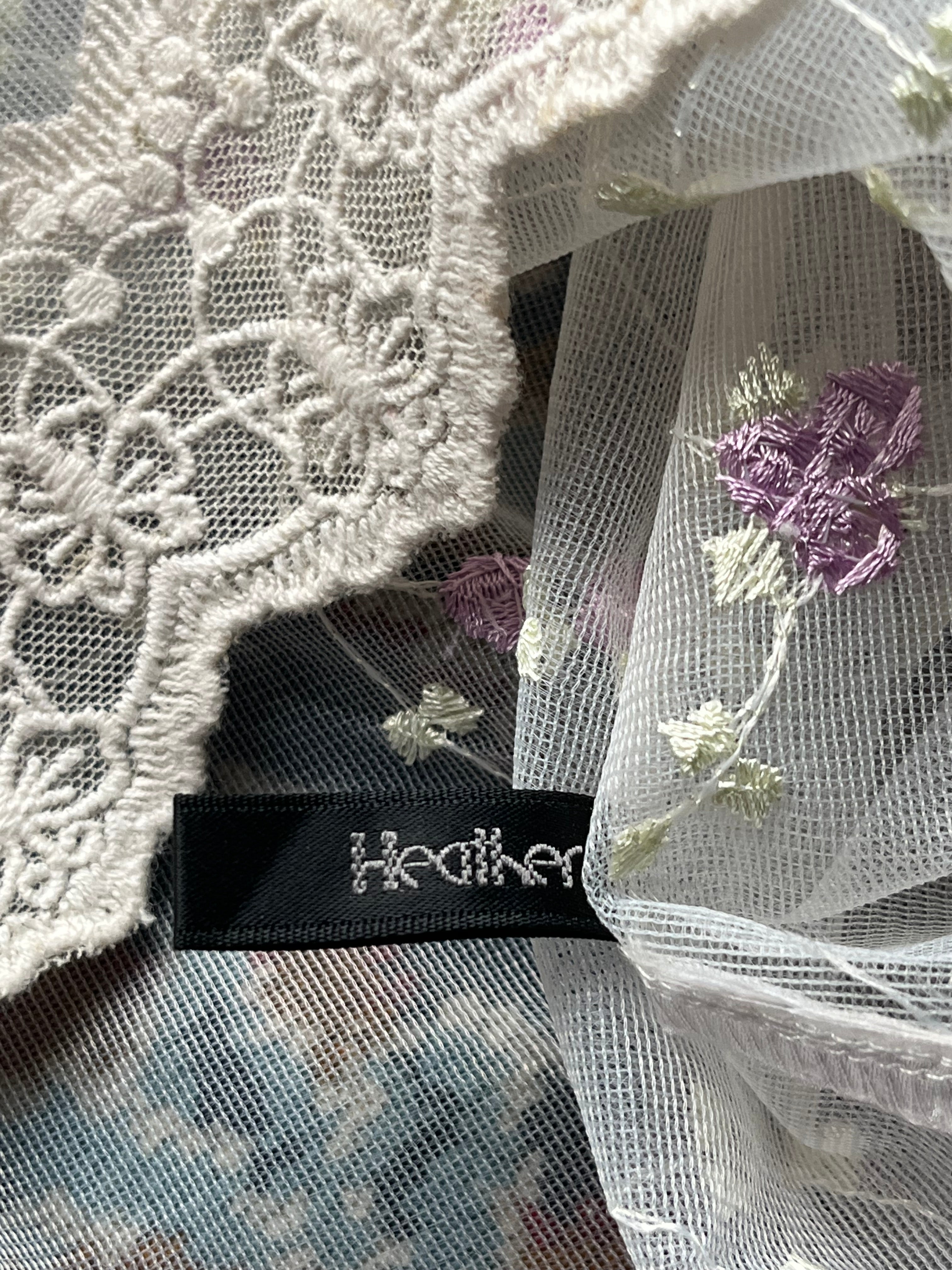 Heather Sheer Mesh Floral Embroidered Cami White Dress - S