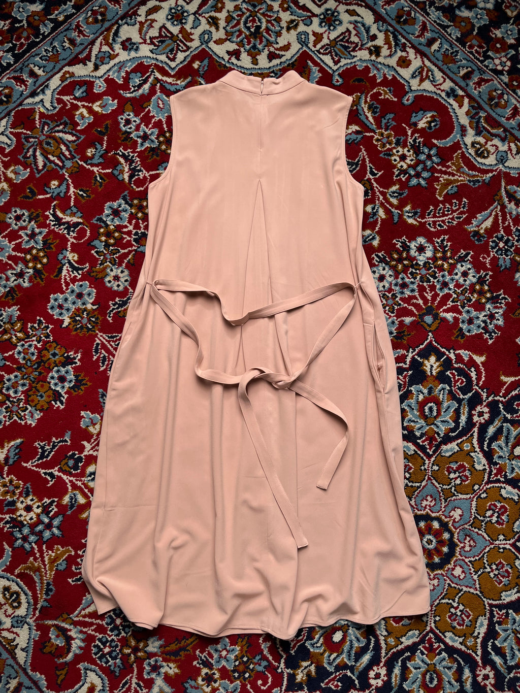 Uniqlo Women Pink Mock Neck Sleeveless Pleated Dress - M