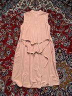 Uniqlo Women Pink Mock Neck Sleeveless Pleated Dress - M
