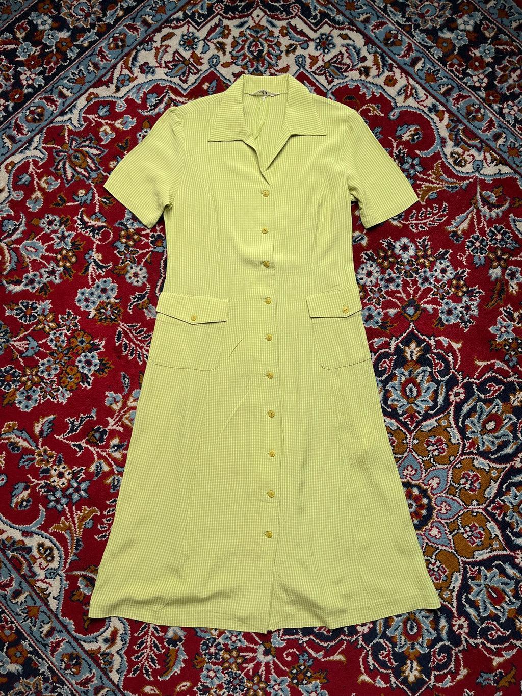 Vintage Femina AIRY Green Check Dress - M