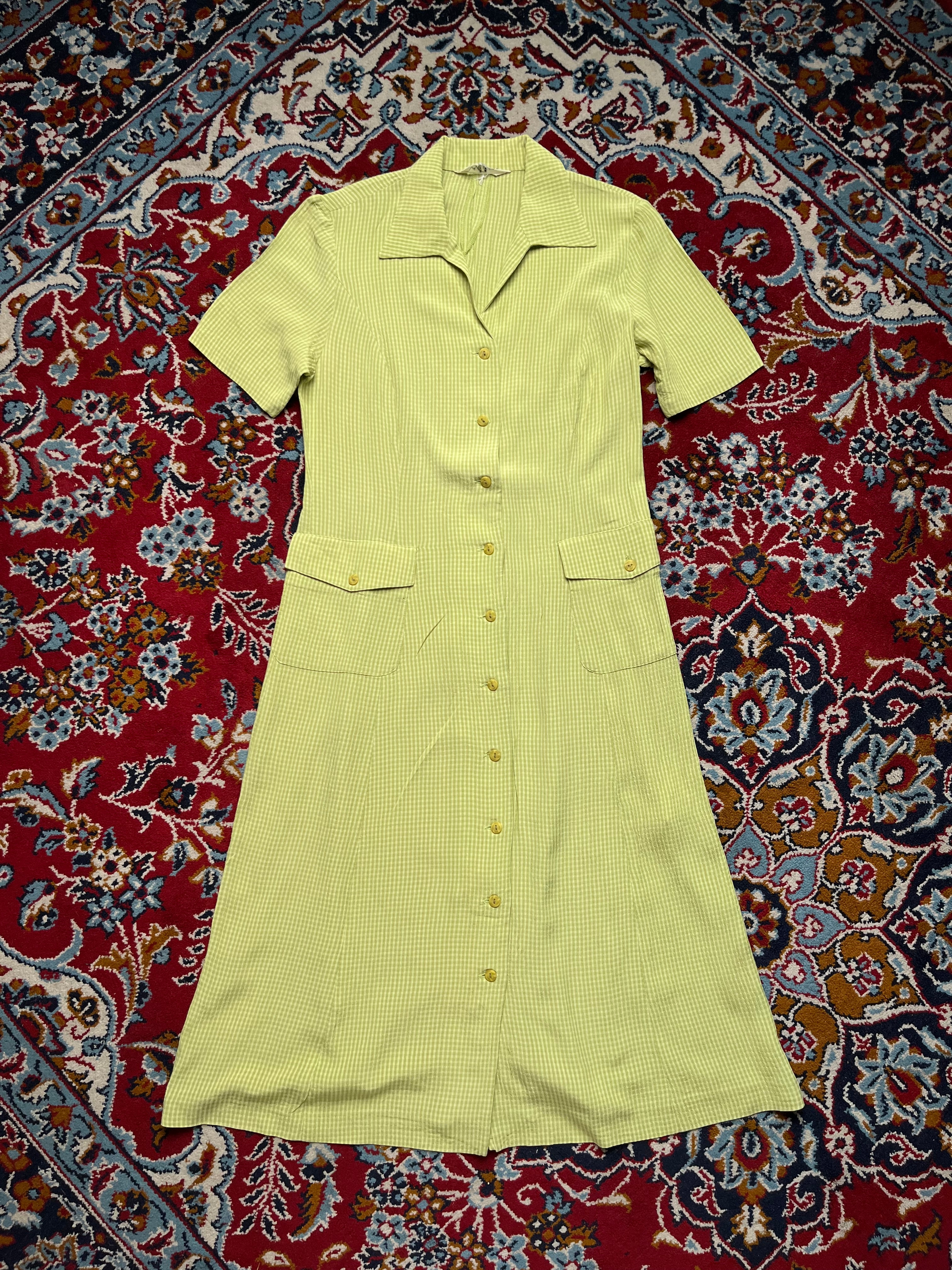 Vintage Femina AIRY Green Check Dress - M