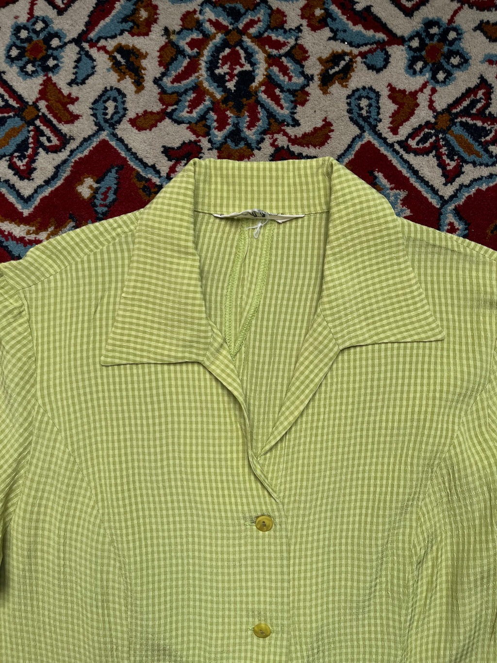 Vintage Femina AIRY Green Check Dress - M