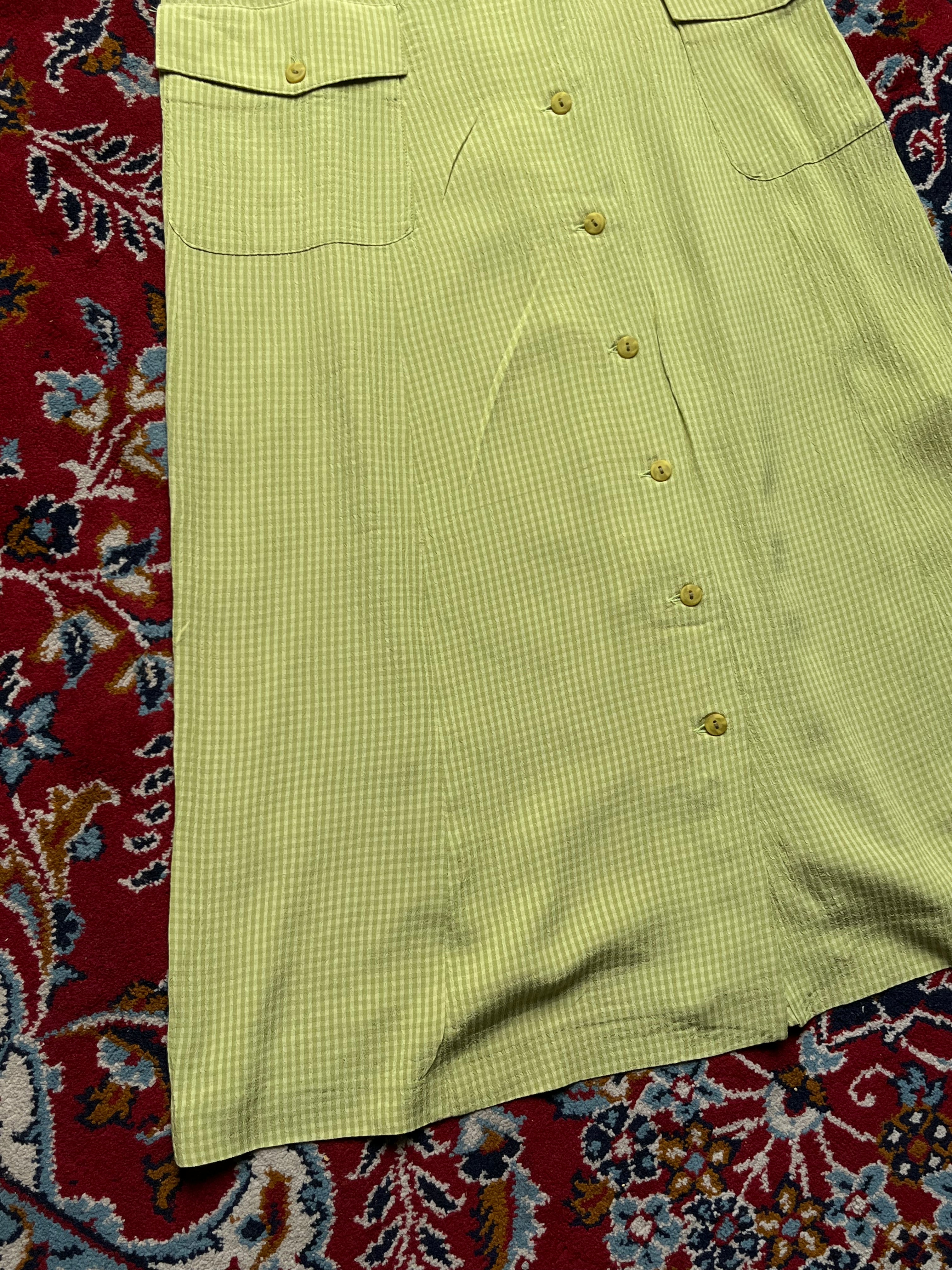Vintage Femina AIRY Green Check Dress - M
